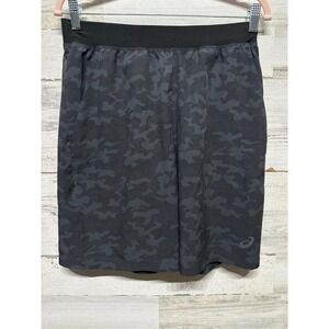 Asics Athletic Shorts Men Small Black Camo Zipper Pocket Performance EUC